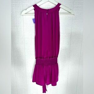 NWT Rory Beca silk halter waist tie blouse purple size L